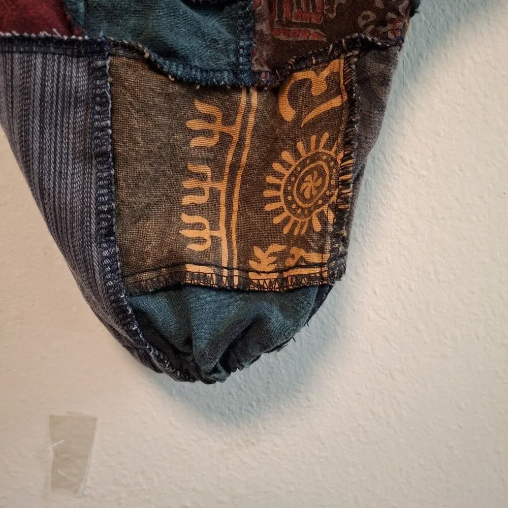 Kathmandu Patchwork Harem Pant Drop Crotch M Boho Festival Hippie Yoga Grunge